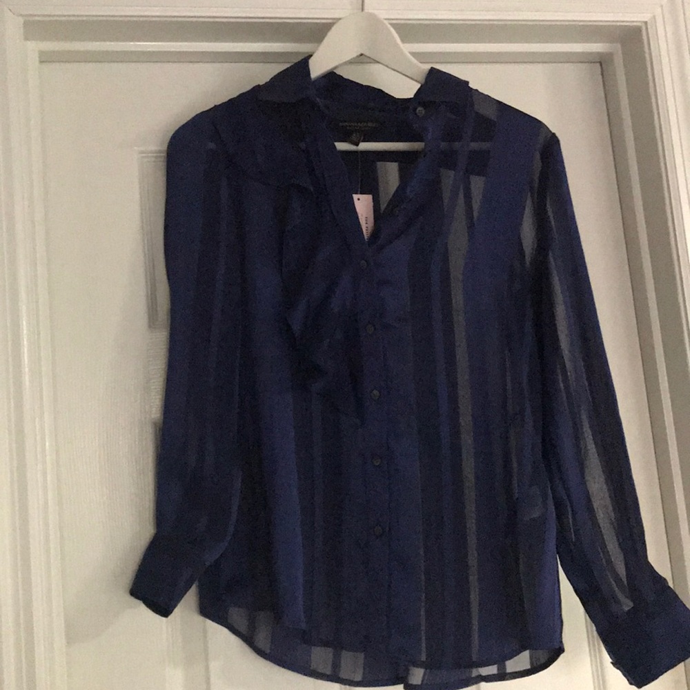 Royal blue sheer Banana Republic blouse